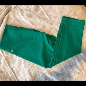 Fabletics Green Cropped Workout Leggings
